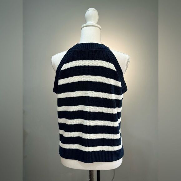 Navy/White Old Navy Sleeveless Sweater Size L EUC - Picture 2 of 6